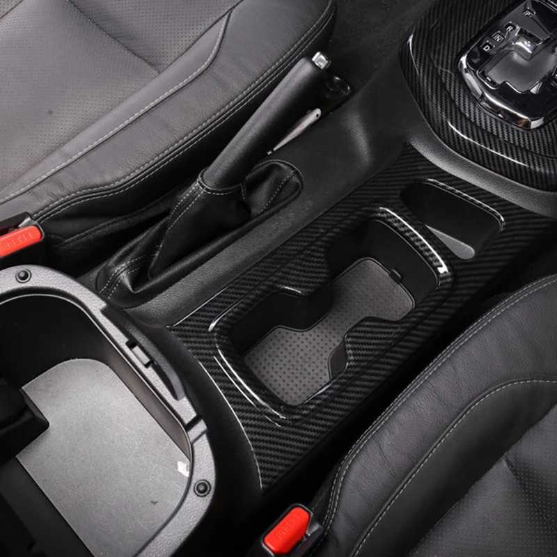 

For Nissan Navara NP300 2017-2019 ABS Carbon Fibre Car Interior Frame Decal Cup Holder Panel Sequins Sticker Accessories 1pcs