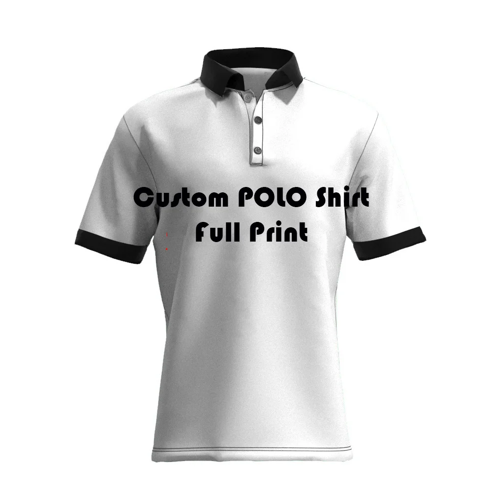 Плюс Размер Пользовательские печати DIY брендовая мужская рубашка поло Персонализированная ваш логотип короткий рукав рубашка 3D по всей полноты печати рубашки поло - Цвет: Бежевый