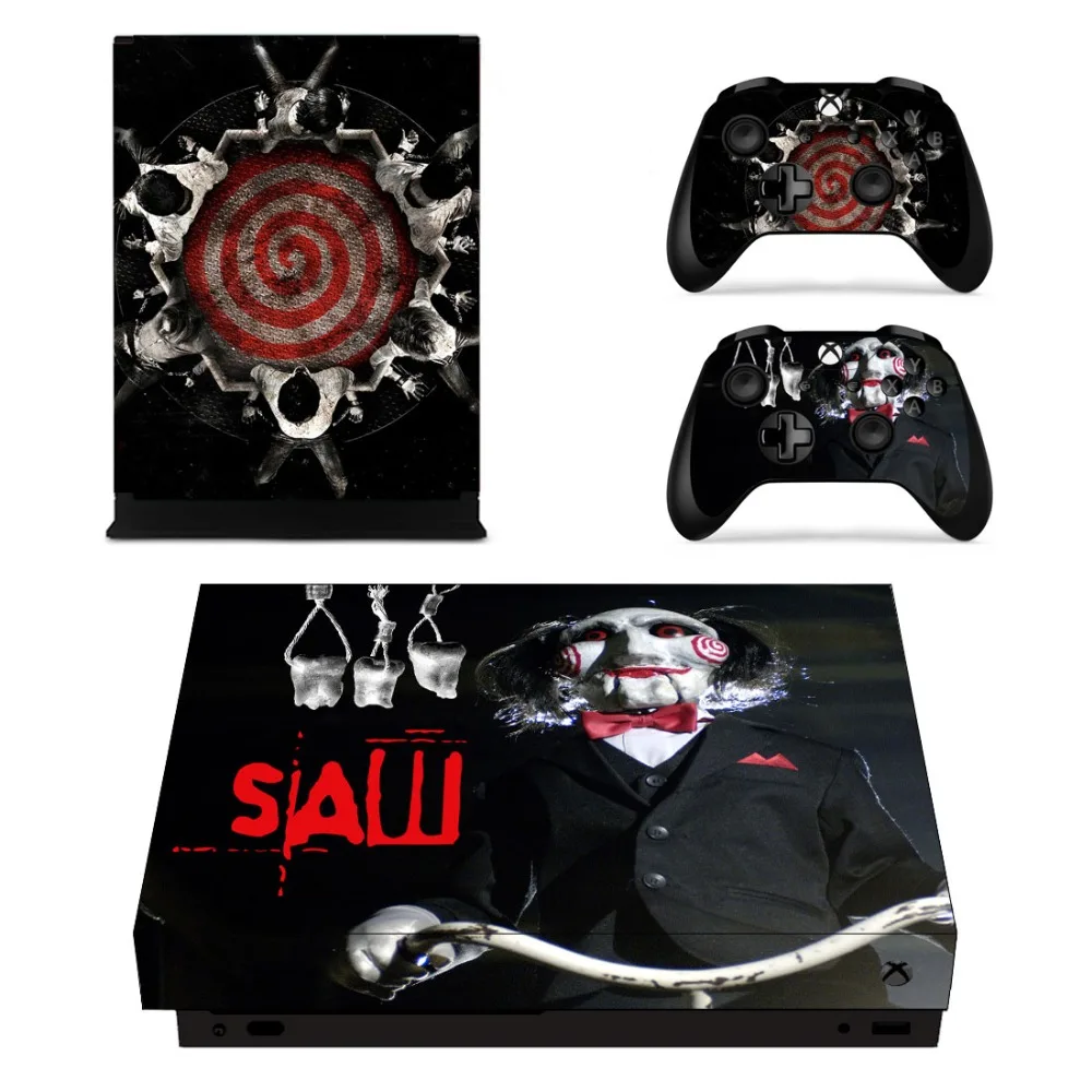 Пленка Jigsaw Saw лицевые панели кожи консоли и контроллер наклейка s для Xbox One X консоли + контроллер кожи Стикеры