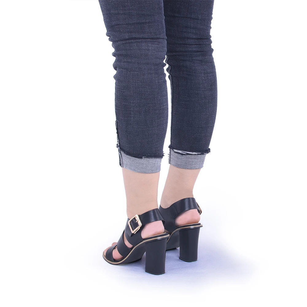 GENSHUO/женские сандалии-гладиаторы; Цвет Черный; женские сандалии на ремешке с пряжкой; летние туфли на массивном каблуке; женские белые сандалии на блочном каблуке