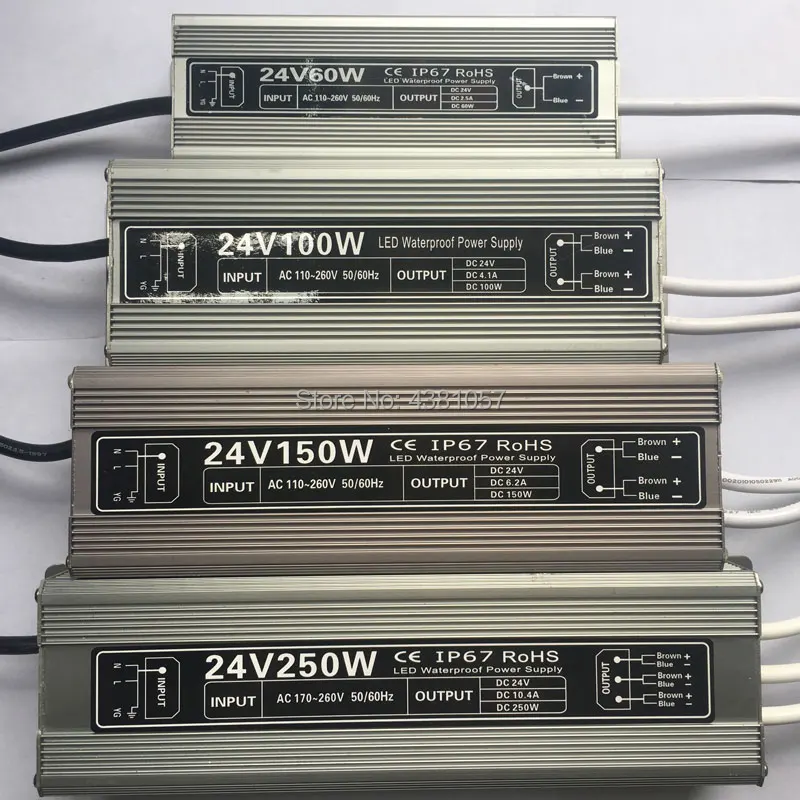 24VDC 250W300W AC220V230V к DC24V Питание освещения Трансформаторы открытый Водонепроницаемый IP67 коммутации Питание