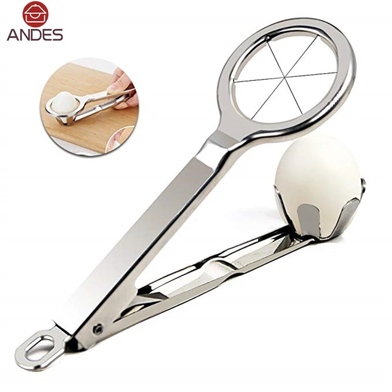 1Pcs Stainless Steel Egg Slicer Boiled Eggs Cutter Section Piercer Food