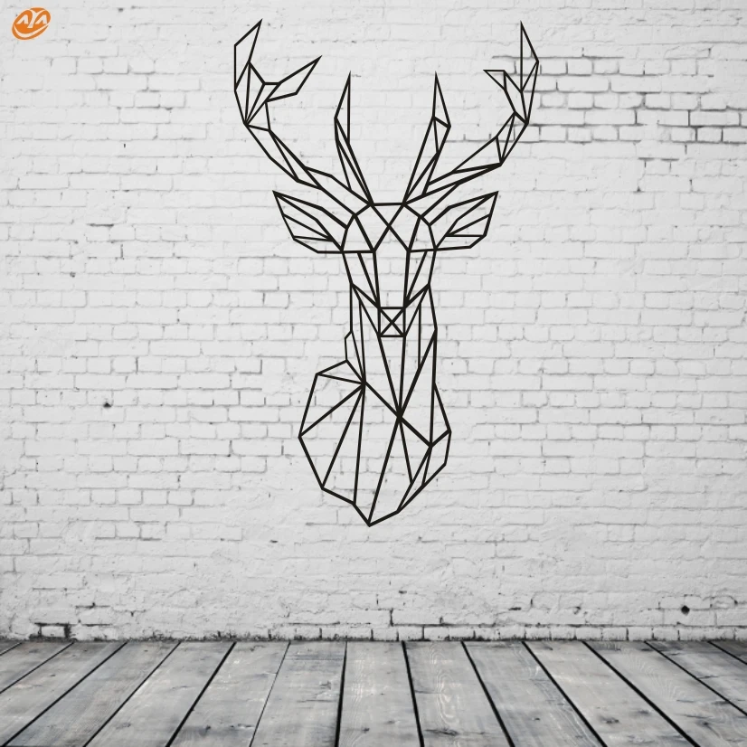 AYA DIY Wall Stickers Wall Decals, Geometric Deer Head  Wall Sticker Type PVC Wall Stickers M42*70cm /L56*94cm