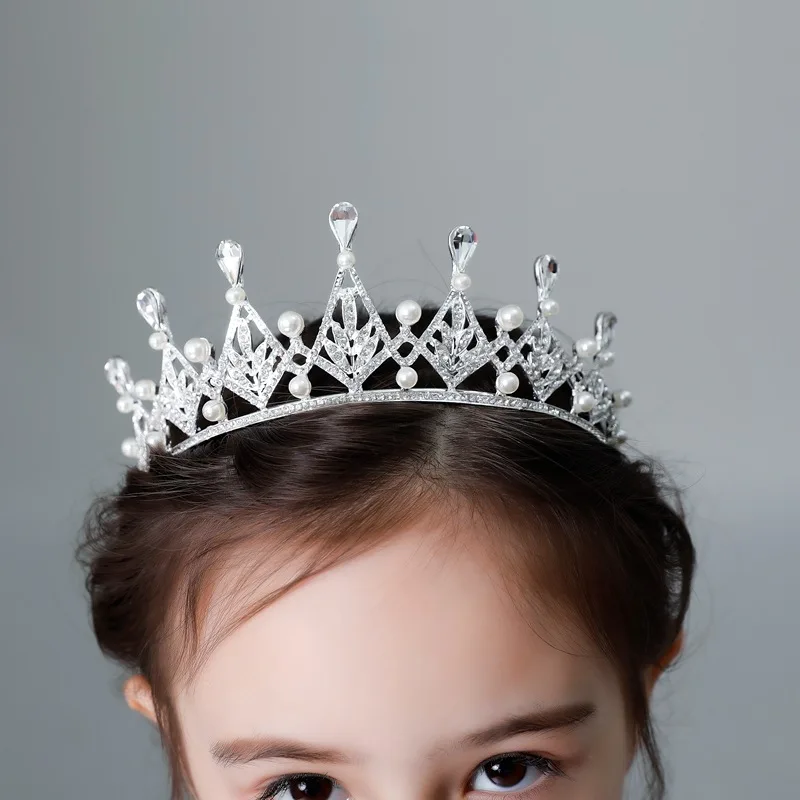 Crianças Meninas Glitter Strass Cristal Twinkle Casamento Da Menina de Flor vestidos de Baile de Aniversário Da Princesa Coroa Tiara Acessórios Para o Cabelo (5)