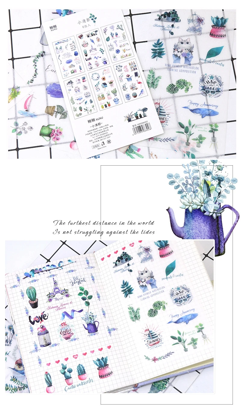 Girl Cartoon Stickers Anime Cute Kawaii Sticker Mobile Phone Book Gift DIY Ablum Diary Scrapbooking decoration label Stickers