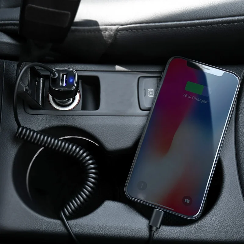 USB Автомобильное зарядное устройство для IPhone X 7, зарядное устройство для телефона с микро-usb type C, кабель для освещения samsung S9 S8 Plus, быстрое usb зарядное устройство