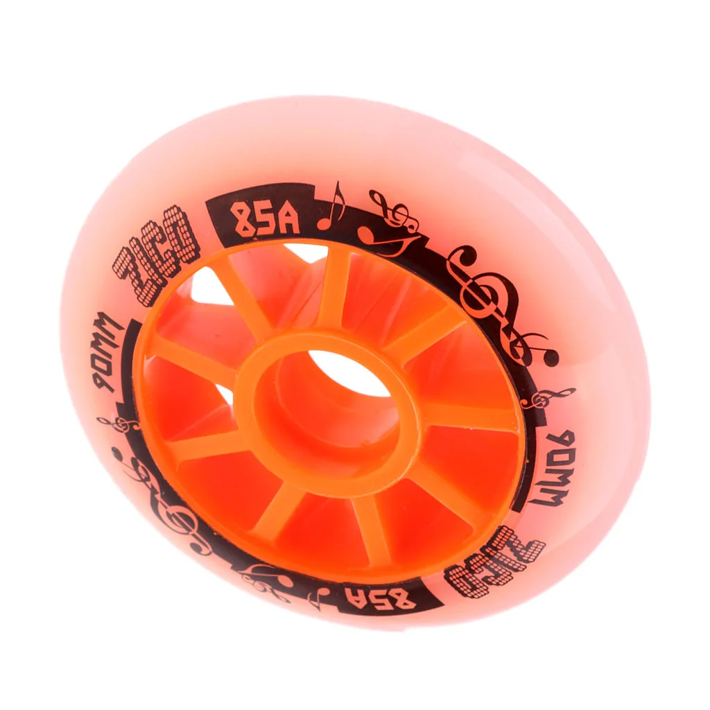 Orange 90mm 4 цвета Высокое качество PU роликовые коньки запасные скоростные колеса роликовые коньки аксессуары - Цвет: Orange 90mm