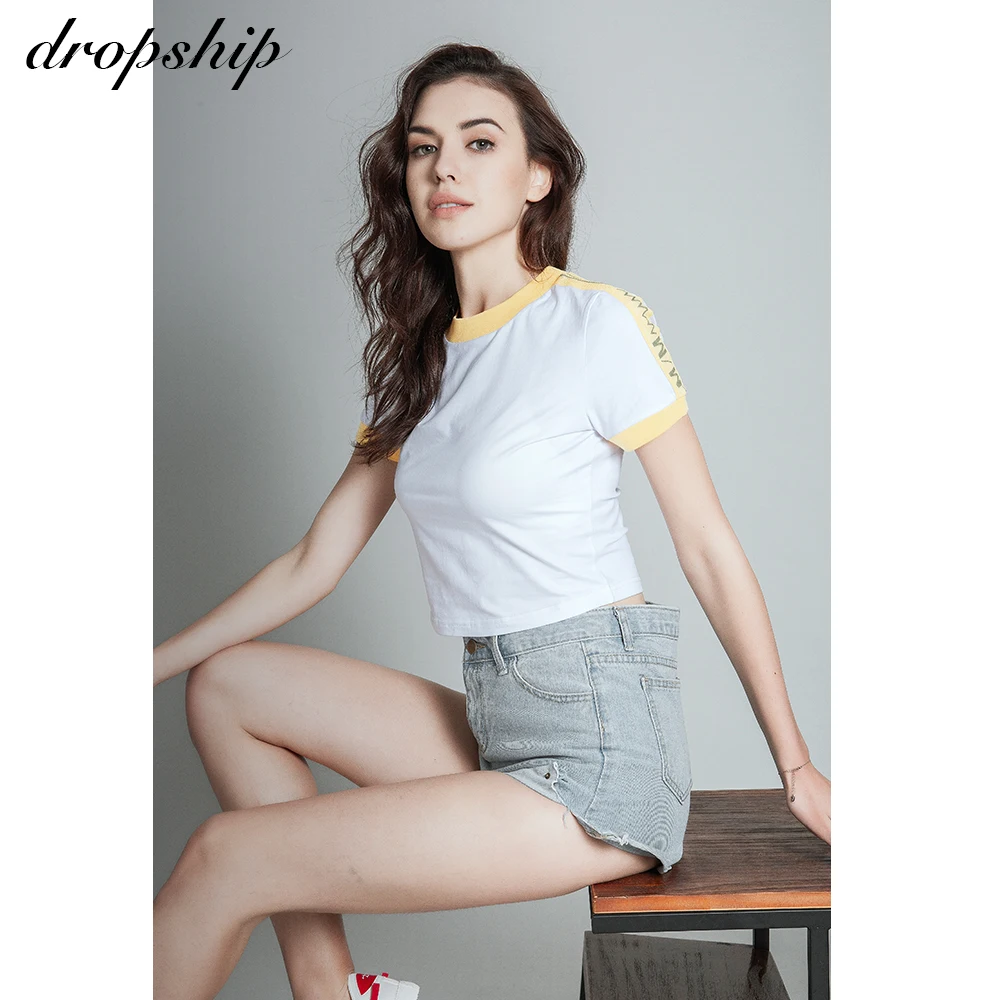 

Dropship T Shirt Tshirt Women Streetwear Mesh Tops 2019 Crop Top White Summer Short Sleeve Love Print Femal O Neck Slim Cotton