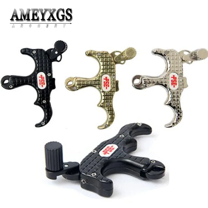 

1pc 3 Finger Archery Release Aids Compound Bow Shooting Automatic Thumb Caliper Grip Release Right Hand For Hunting Accessories