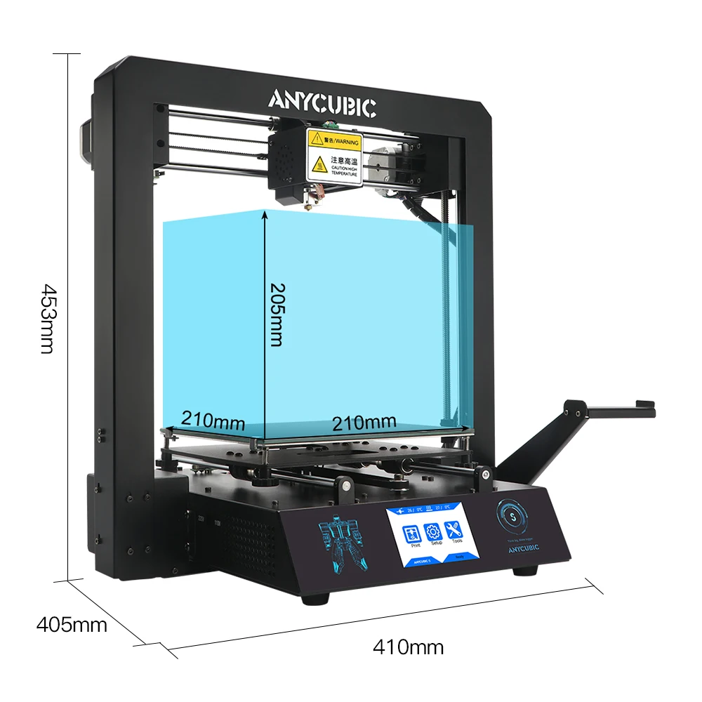 ANYCUBIC Mega-S новейший 3d принтер размера плюс высокое качество экструдер TFT сенсорный цветной экран Настольный дешевый 3d принтер DIY комплект