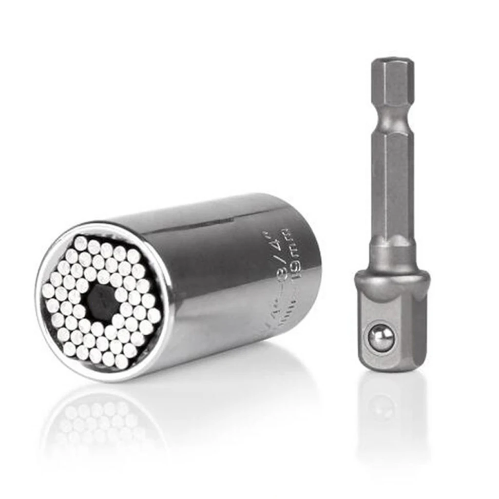 

2Pcs Multi-function Universal Socket Wrench 7-19mm Wrench Adapter Hand Tools