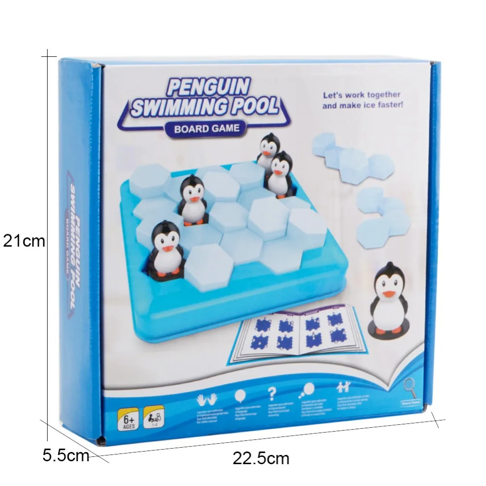 

Penguins Pool Party Table Games Happytime Little Penguin Puzzle Desktop Game Parent-Child Interactive Toys Part Strategy Game