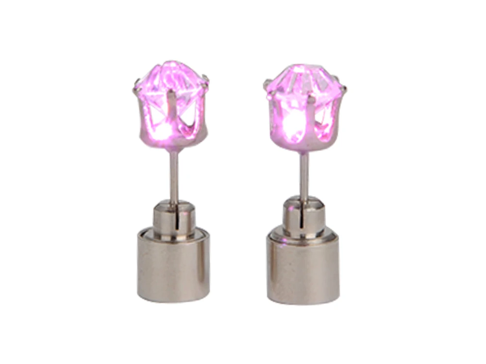 1 пар/уп. светящаяся светодиодная серьга светильник-Корона светящиеся модные хрустальные стразы ювелирные изделия женские элегантные посеребренные серьги-крючки - Окраска металла: Pink