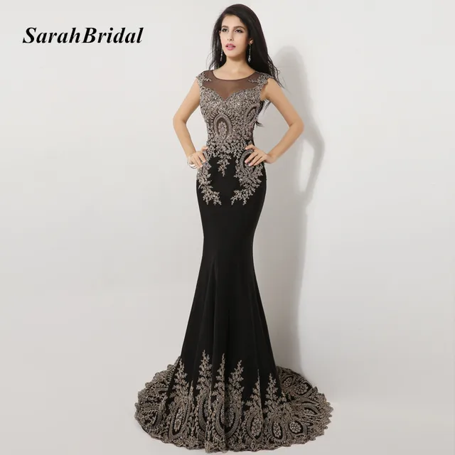 Black Mermaid Chiffon Dress
