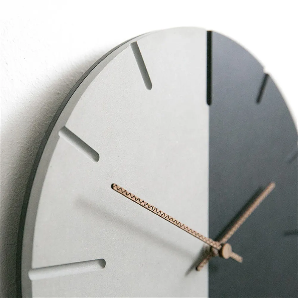 Nordic 12 inch Wall Clock Modern MDF Board Round Hanging Clock Minimalist Grey Black Room Decor Wooden Mute Needle Wall Clock Nordic 12 inch Wall Clock Modern MDF Board Round Hanging Clock Minimalist Grey Black Room Decor Wooden Mute Needle Wall Clock