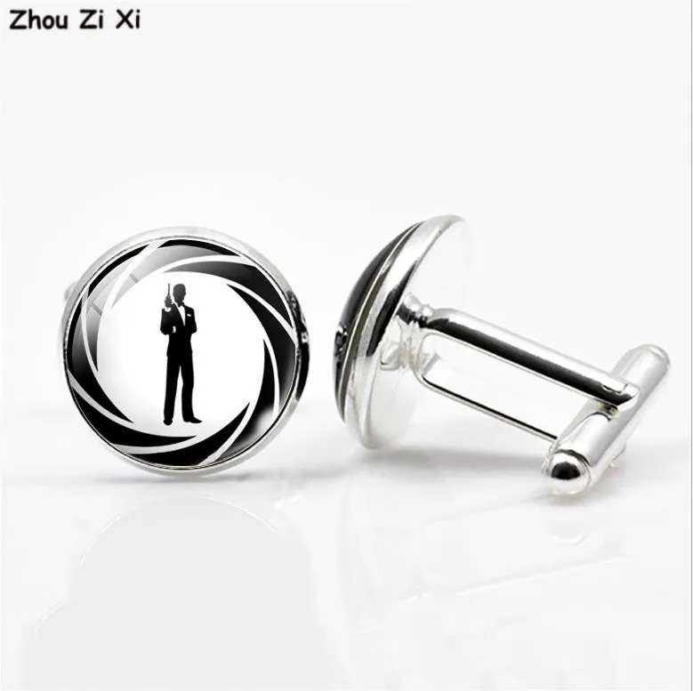 

James Bond time gem round glass cufflinks Toys