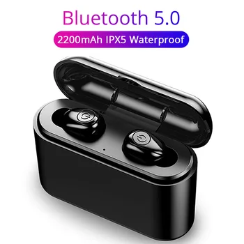 

Bluetooth Earphones TWS Wireless Blutooth 5.0 Earphone Handsfree IPX5 Waterproof Headset with with 2200mAh Power Bank