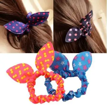 Orelhas de Coelho Tecidos Flores Cabeça Cabelo Banda Bowknot Dots Stripe Floral Alta Resiliência Anéis Hair Care & Styling Tools Ha072