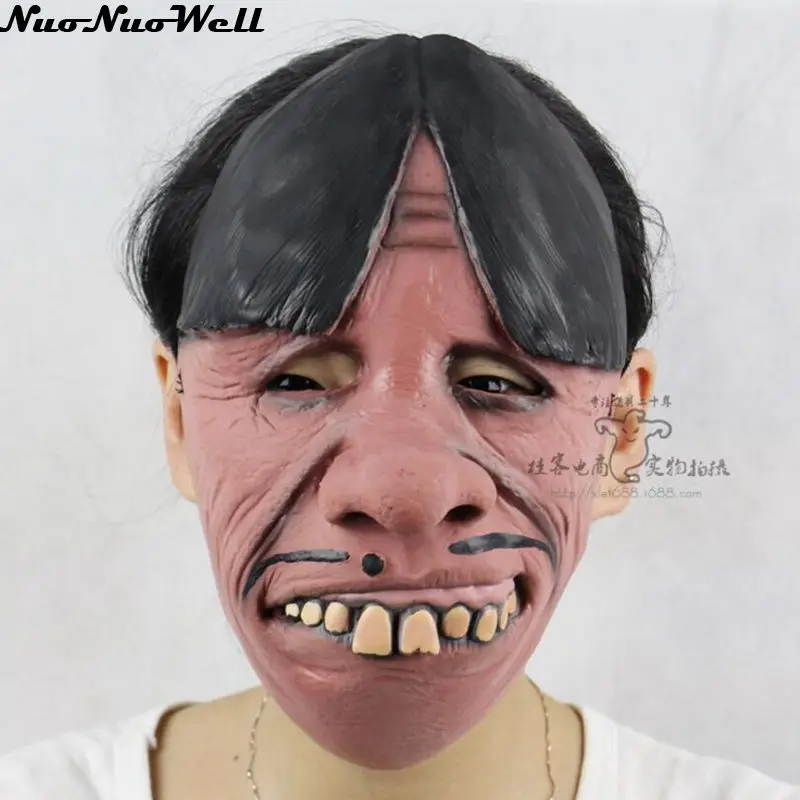 

Villain Mask in Halloween Party Masks Latex Man's Face Red Face Buck Teeth Masks Adult Horrible Ghost Mask for Masquerade