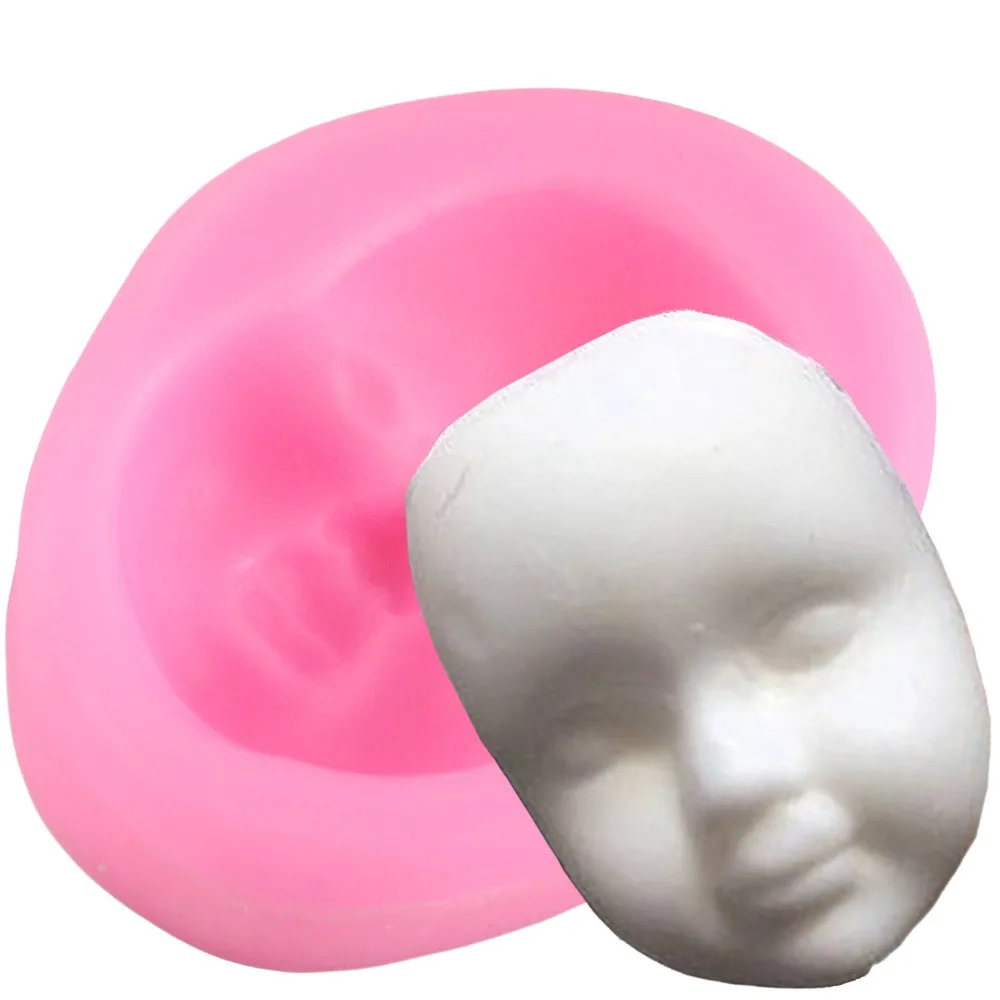 

3D Baby Face Polymer Clay Resin Molds Girl Head Human Face Fondant Cake Decorating Tool Silicone Mold