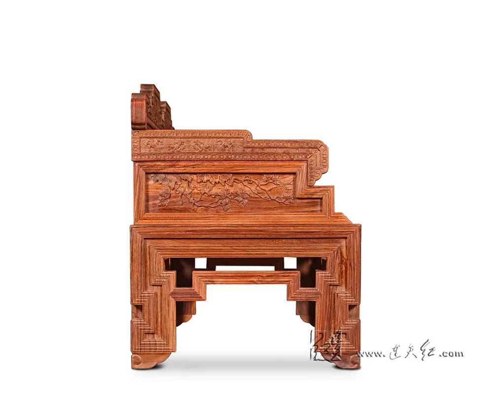 Китайский современный стиль палисандр шезлонг гостиная двойной диван кровать игрушечная, игрушечная мебель твердой древесины Annatto 2 Seaters диван