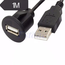 1m Car Dash Board Mount USB 2.0 A Male To A Female Socket Extension Panel Cable#T518#