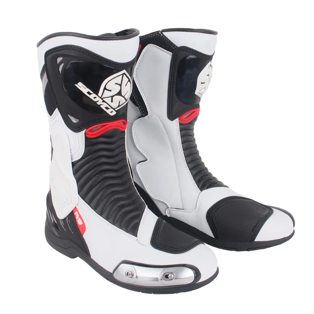 

SCOYCO Motorcycle riding competition boots Botas Moto Motosiklet Bot Mens anti-skid protection road Biker Shoes racing boots