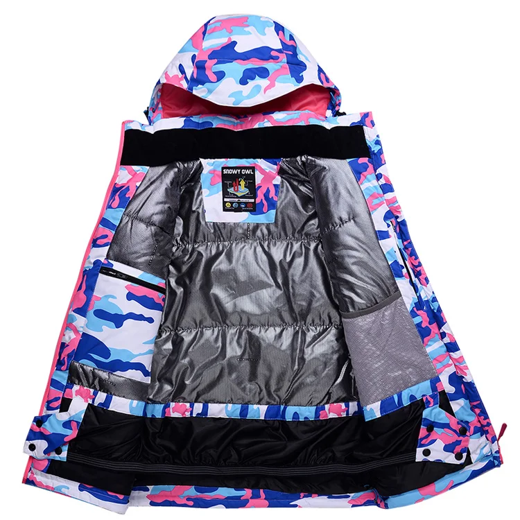 2019 النساء سترة تزلج التمويه نمط الشتاء الملابس على الجليد سترة الحرارية التزلج في الهواء الطلق الرياضة ارتداء الإناث سترة معطف جديد