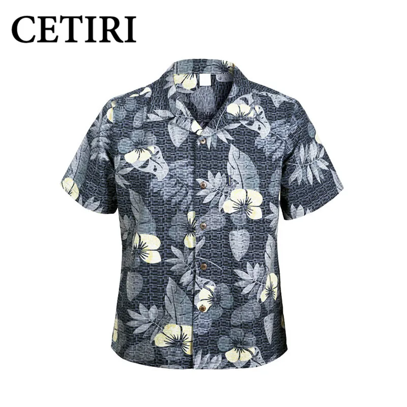 

2018 Beach Shirts Men's Hawaiian Cotton Shirt Chemise Homme Large Plus Size Fancy Dress Shirts For Men Camisa Masculina Overhemd