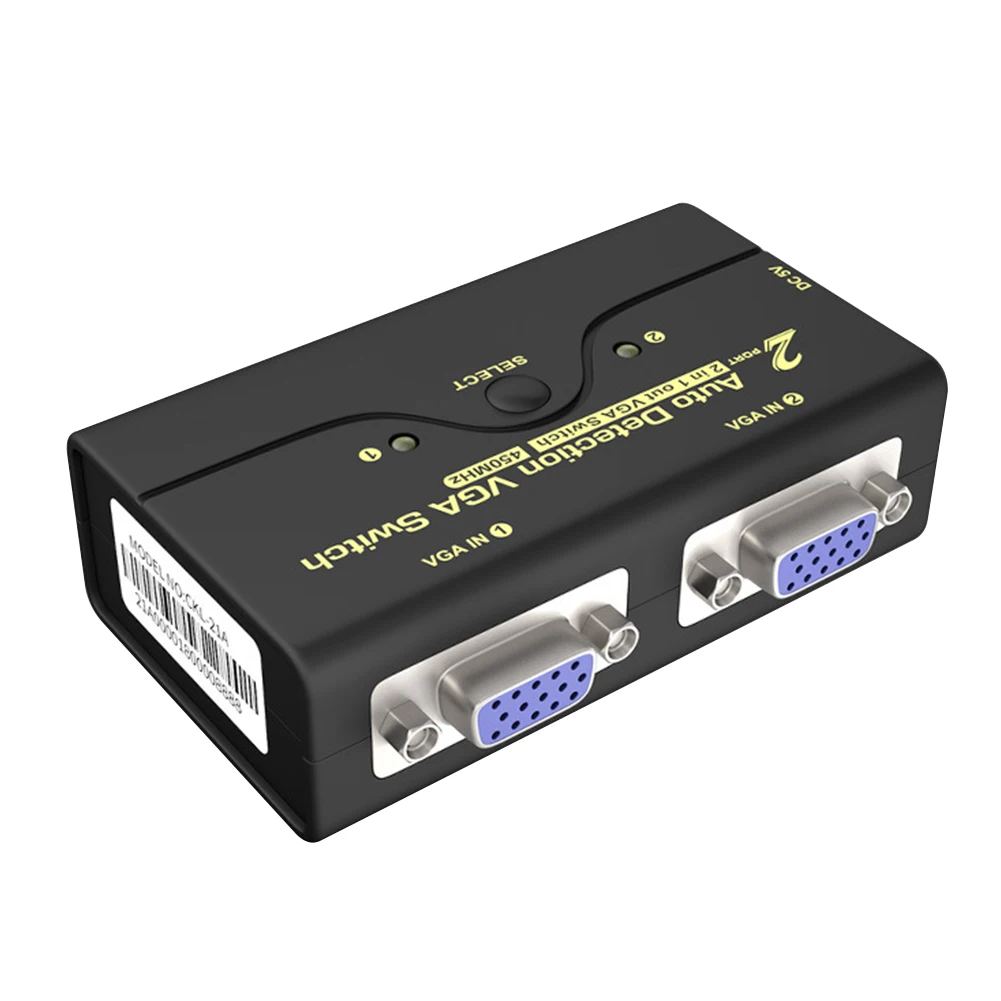 

2PCS Durable Monitor Adapter VGA Splitter Computer Connection Switch 2 In 1 Out Synchronization Laptop Stable Transfer Portable
