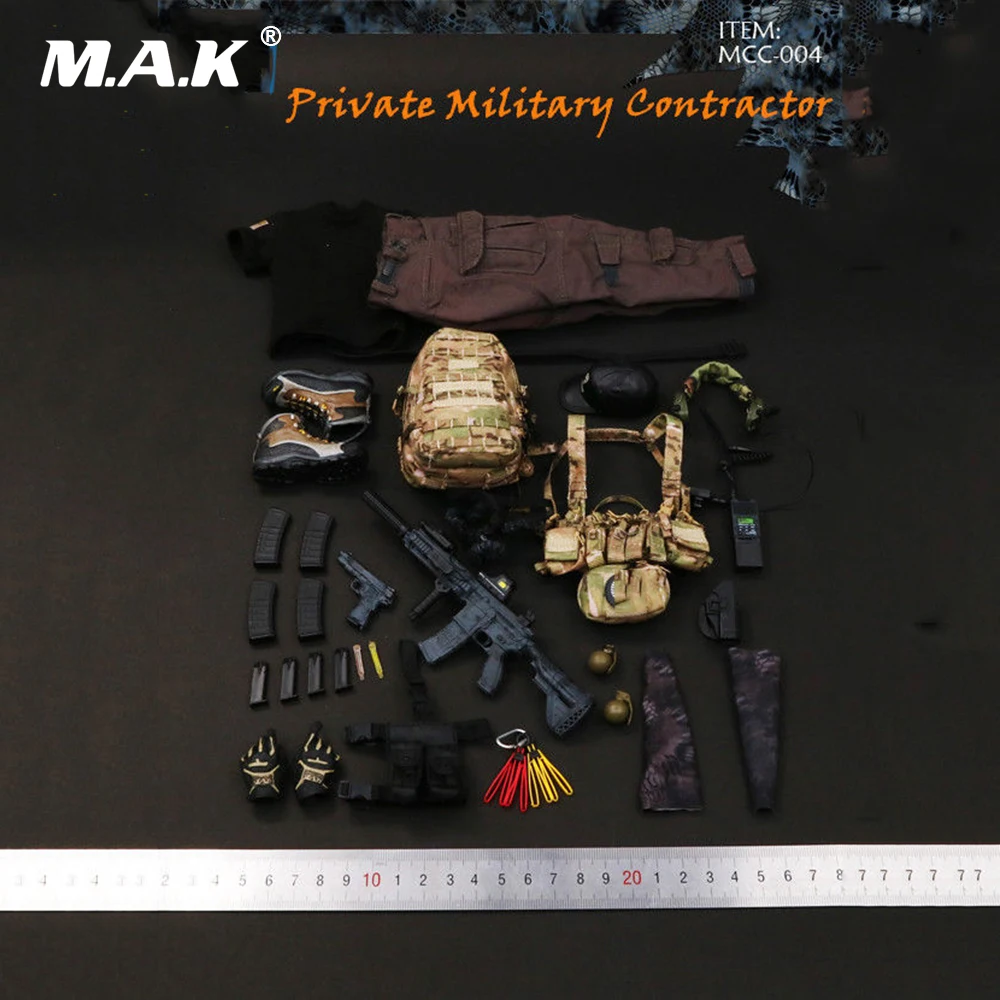 

1/6 Scale Man Clothes Accessory PMC Private Military Contractor Combat Set Weapon Toys for 12'' Male Action Figure