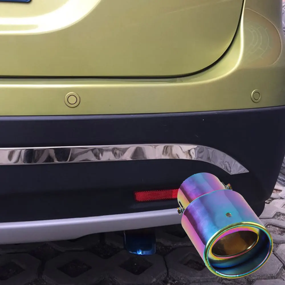 Universal 1Pcs Car Auto Stainless Steel Muffler Exhaust Muffler Tailpipe Modification Tail Throat Muffler
