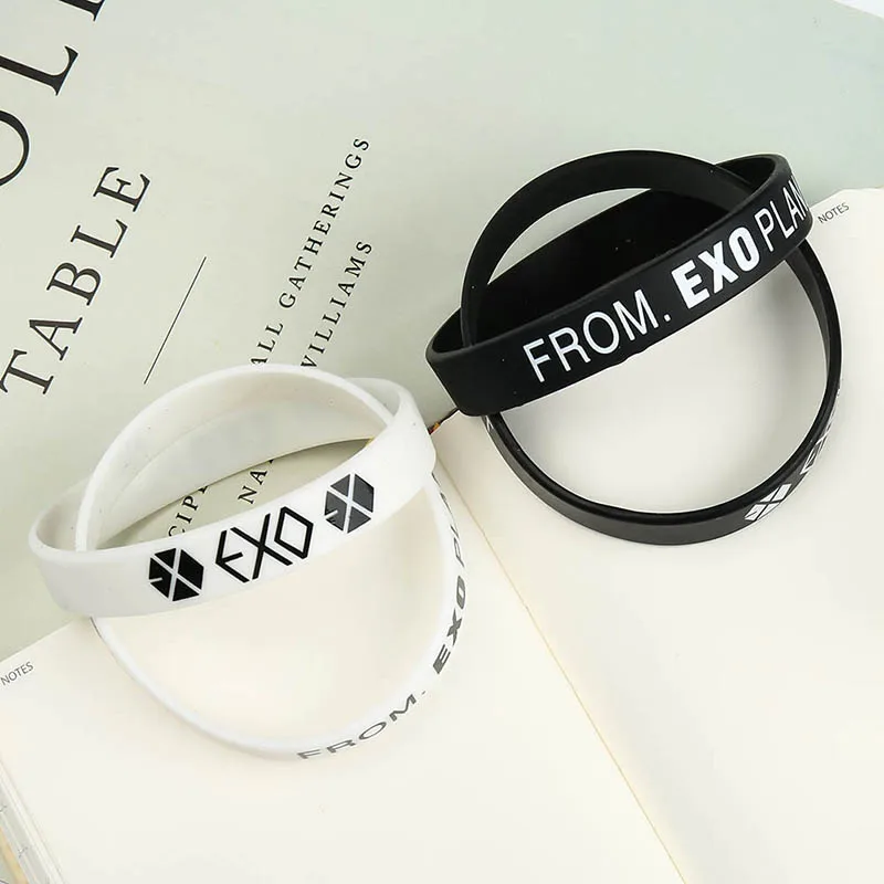 KPOP EXO альбом браслет на день рождения 1 шт. спортивный силиконовый дружбы браслеты