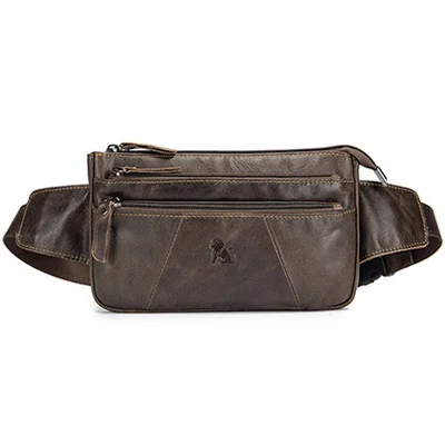 LAOSHIZI LUOSEN, сумки на пояс из натуральной кожи, мужская сумка на пояс, сумка для телефона, сумки для путешествий, поясная сумка, Мужская маленькая поясная сумка - Цвет: Coffee