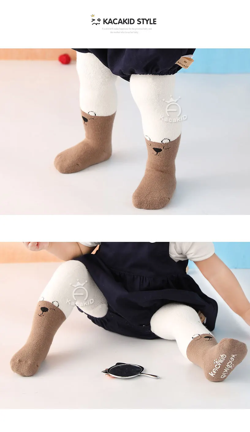 Padrão dos Desenhos Animados do Bebê dos Miúdos Meia-calça de Algodão Meninas do Bebê Kacakid Crianças Inverno Meninas Collants Meia-calça Apertado 4 High Quality Mamãe e Bebê