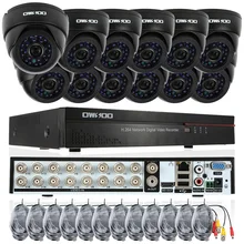 OWSOO 800TVL система безопасности камеры 16CH Full CIF DVR сетевой видеорегистратор DVR 12 шт. инфракрасный Купол ИК набор камер наблюдения