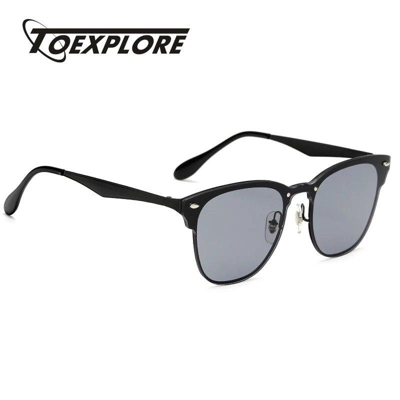 

TOEXPLORE metal frame Sunglasses Men Women Brand Designer Glasses HD lens Mirror Integrated Eyewear Retro High Quality UV400