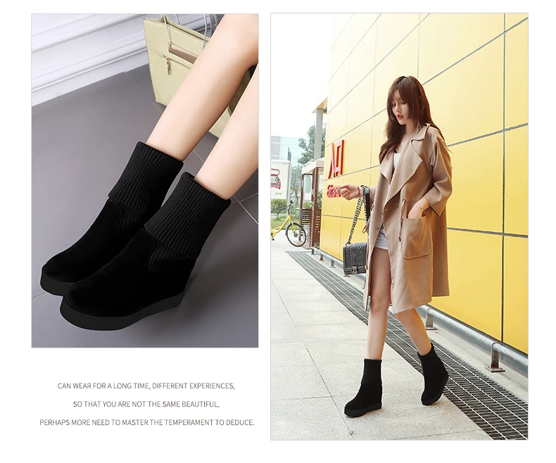 Новинка года; шерстяные пинетки в Корейском стиле; сезон весна-осень; вязаные шерстяные женские ботинки на толстой подошве