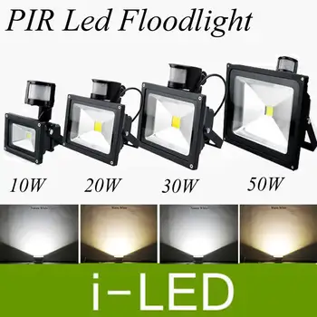 

Top Quality 10w 20w 30w 50w Pir Motion Sensor Led Flood Light lamp IP65 Led Outdoor Landscape Lamp Spotlight 7color AC85-265v UL