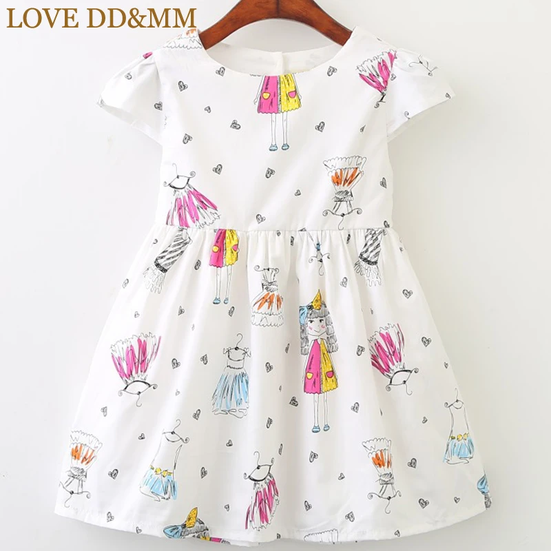 

LOVE DD&MM Girls Dresses 2019 Spring New Children's Cute Girl's Bow Print Short-Sleeved Round Neck Dress For Girl