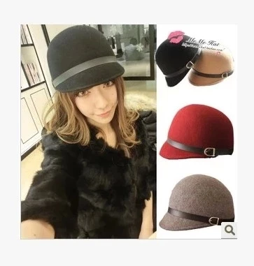 2014 popular British wind belt buckle equestrian cap horseman hat bowler hats wool felt in the fall and winter of ms | Аксессуары для