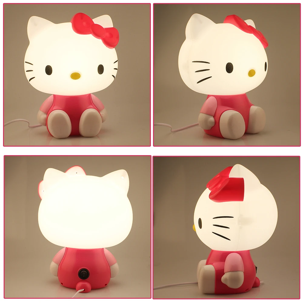 Lucu Kartun Hello Kitty LED Pelindung Mata Membaca Lampu Samping