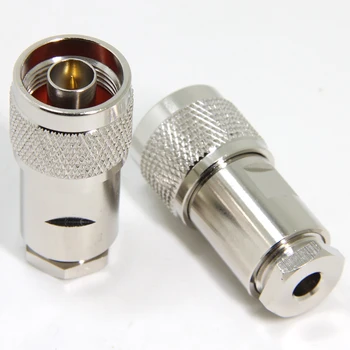 

2-Pack N-Type Male Clamp Solder Connector for 50 Ohm Low Loss LMR 195 RG58 Coax Cable