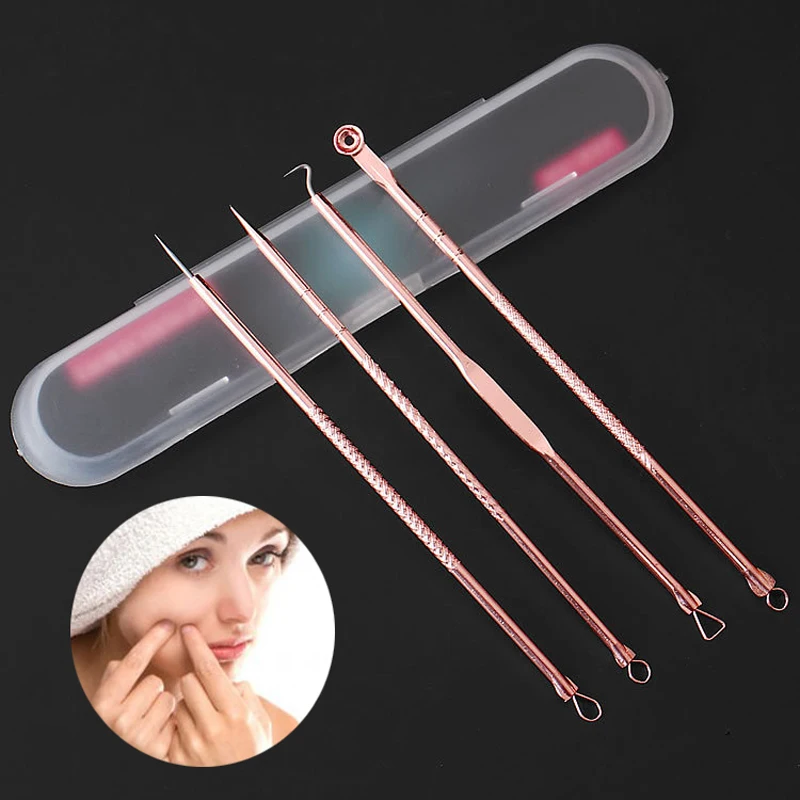 4PCS Acne Blackhead Removal Needles Stainless Pimple Spot Comedone