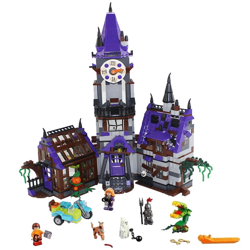 

10432 Scooby Doo Mysterious Ghost House 860pcs Building Block Toys Compatible Legoe 75904 Blocks For Children gift