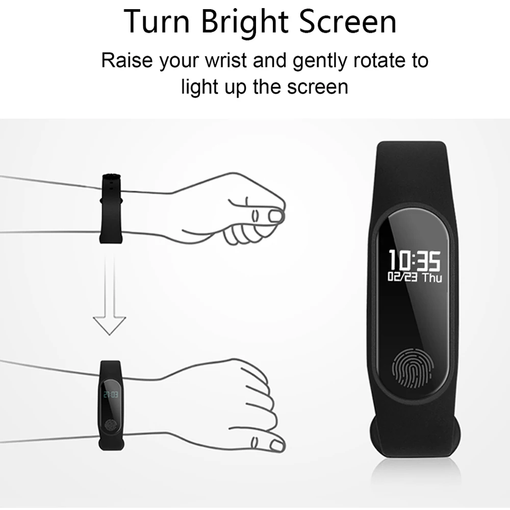 HOT Smart Fitness Bracelet HR Heart Rate Monitor Activity Tracker Watch Band Fit For IOS/Xiaomi/Honor PK MiBand 3/Fit Bit 4