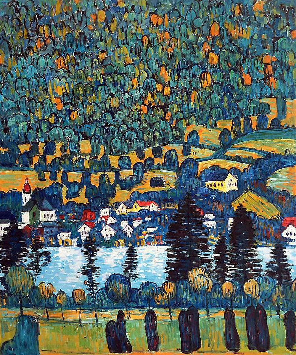 

Wholesale Cheap Oil Paintings on Canvas Pendio Montano a Unterach by Gustav Klimt Landscape Painting Replicas Wall Arts