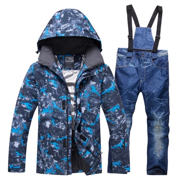 

RIVIYELE Men Ski Jacket Pant Snowboard Suit Skiing Clothing Trouser Windproof Waterproof Outdoor Sport Wear Snowboard Super Warm