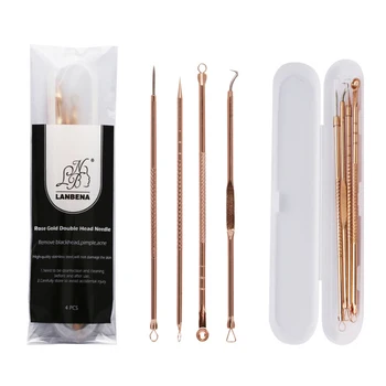 

4Pcs Rose Gold Acne Removal Needle From Acne Pimples Pimple Blackhead And Comedone Acne Extractor Remover Acne Needle Treatment