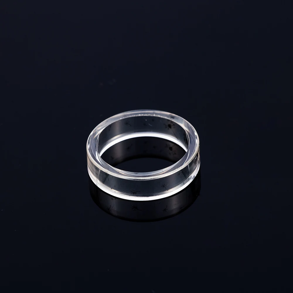 

Size 17-21mm Handmade Dried Flower Glue Resin Landscape Rings Fashion Black White Unisex Rings Hot Sale
